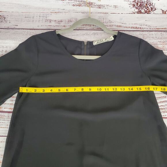 Chloe K Black Fringe Lace Tunic Mini Dress Size S Flowy Whimsygoth Fairygrunge - Picture 13 of 15